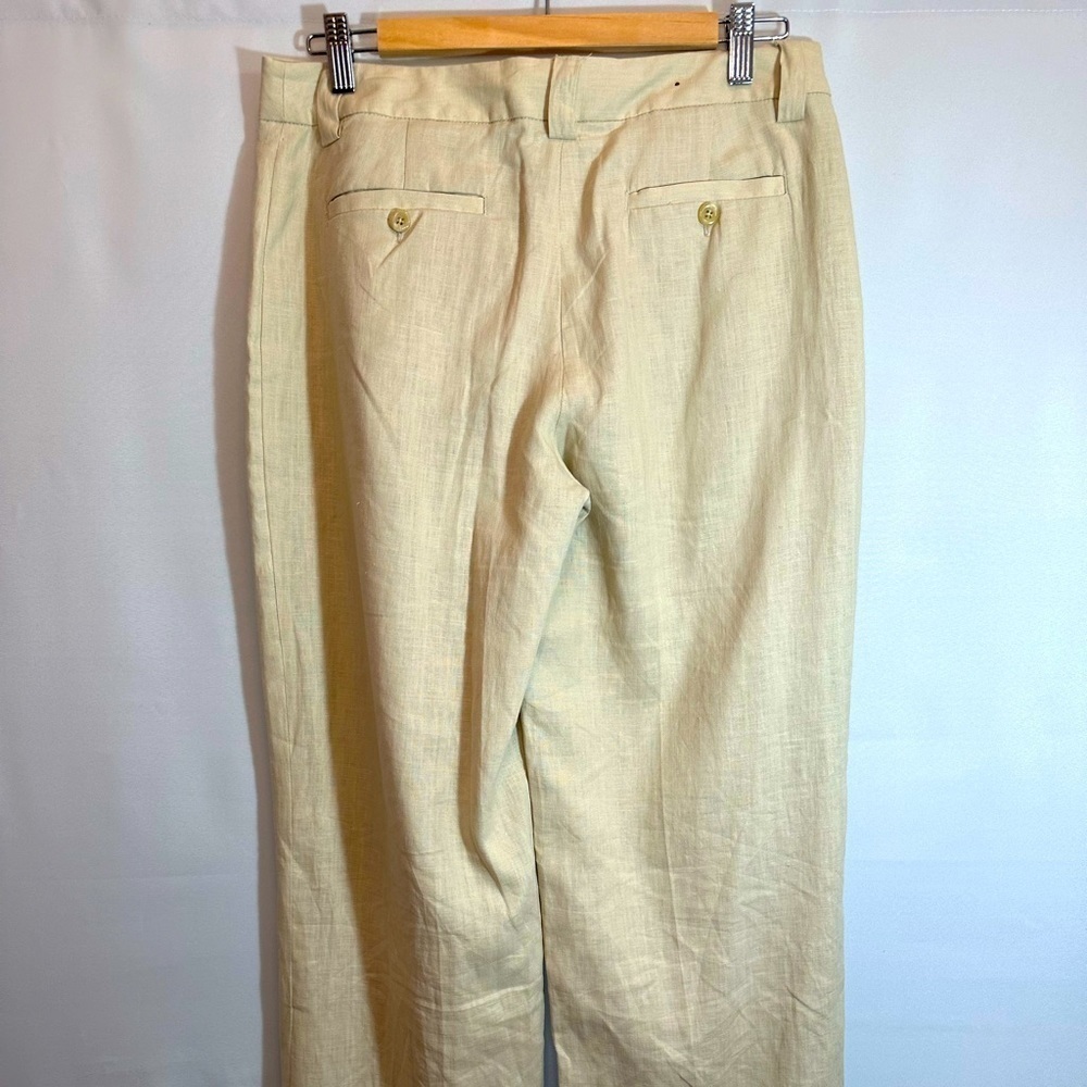 Merona Womens 100% Linen Pants Wide Leg Lined Size 8 Career Business Casual Tan - Picture 10 of 13